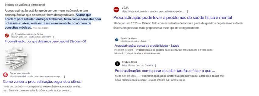 Notícias sobre os males da procrastinação